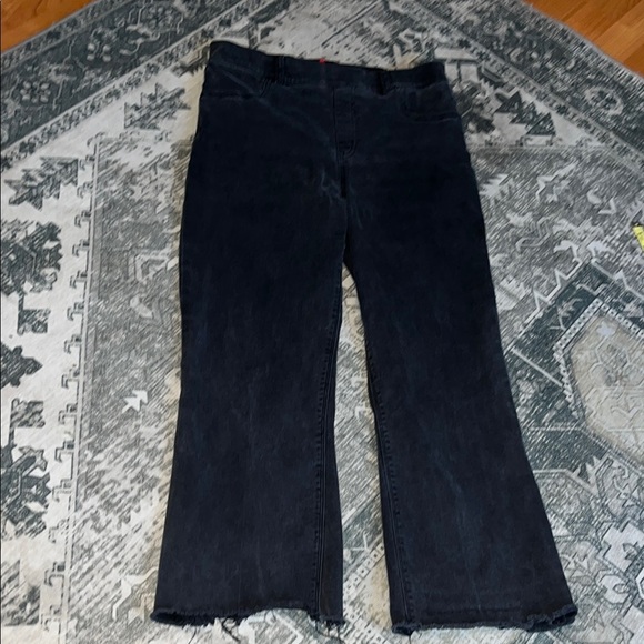 SPANX women’s cropped flare Charcoal Denim Jeans size large - Picture 2 of 8
